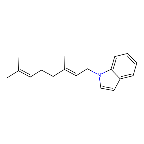 1H-Indole, 1-((2E)-3,7-dimethyl-2,6-octadien-1-yl)- structure
