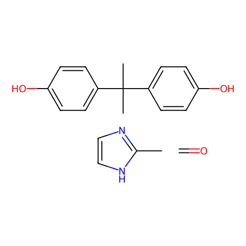 formaldehyde;4-[2-(4-hydroxyphenyl)propan-2-yl]phenol;2-methyl-1H-imidazole structure