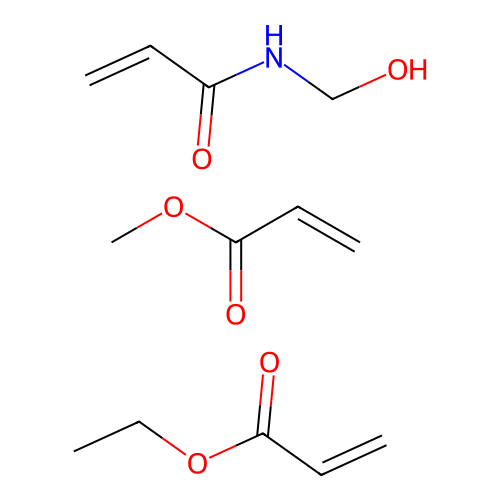 ethyl prop-2-enoate;N-(hydroxymethyl)prop-2-enamide;methyl prop-2-enoate structure