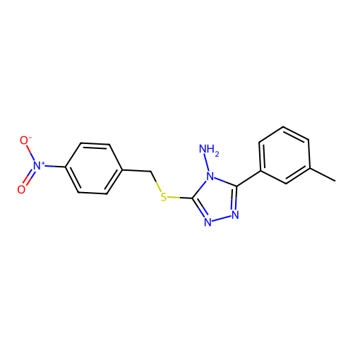 5-(3-Methylphenyl)-3-[(4-nitrophenyl)methylthio]-1,2,4-triazole-4-ylamine structure