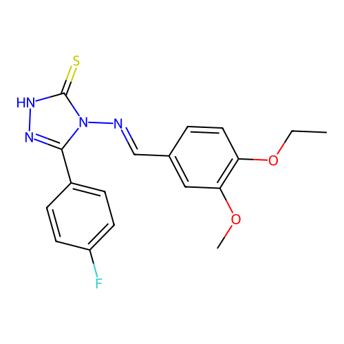 4-((4-Ethoxy-3-methoxybenzylidene)amino)-5-(4-F-PH)-4H-1,2,4-triazole-3-thiol structure