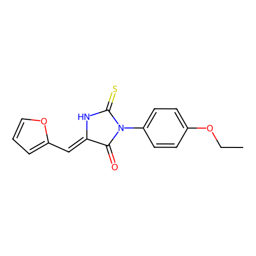 (5Z)-3-(4-ethoxyphenyl)-5-(furan-2-ylmethylidene)-2-thioxoimidazolidin-4-one structure