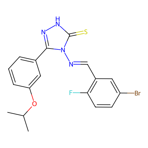 (E)-4-((5-bromo-2-fluorobenzylidene)amino)-5-(3-isopropoxyphenyl)-4H-1,2,4-triazole-3-thiol structure