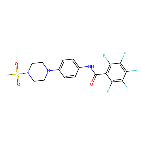 2,3,4,5,6-pentafluoro-N-{4-[4-(methylsulfonyl)piperazin-1-yl]phenyl}benzamide structure