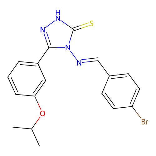 (E)-4-((4-bromobenzylidene)amino)-5-(3-isopropoxyphenyl)-4H-1,2,4-triazole-3-thiol structure