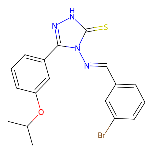 (E)-4-((3-bromobenzylidene)amino)-5-(3-isopropoxyphenyl)-4H-1,2,4-triazole-3-thiol structure