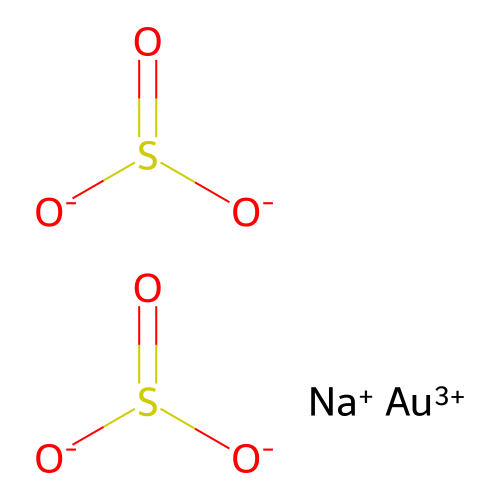 Gold(3+) pentasodium tetrasulphite structure