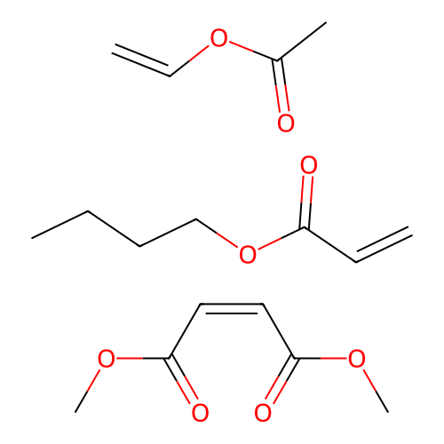 butyl prop-2-enoate;dimethyl (Z)-but-2-enedioate;ethenyl acetate structure