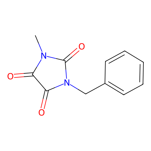 1-Benzyl-3-methyl-2,4,5-trioxoimidazolidine structure