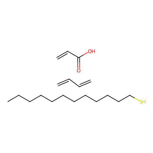 Buta-1,3-diene;dodecane-1-thiol;prop-2-enoic acid structure