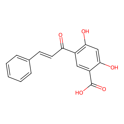 Benzoic acid, 2,4-dihydroxy-5-(1-oxo-3-phenyl-2-propenyl)- structure