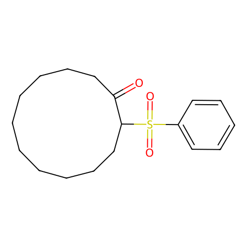 2-Oxo-1-cyclododecyl phenyl sulfone structure