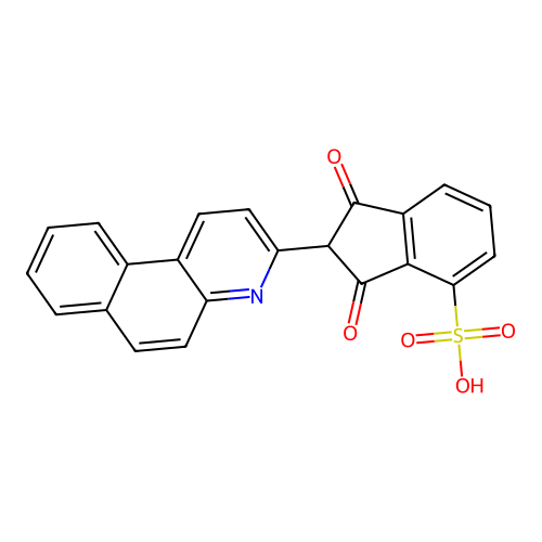 2-Benzo(f)quinolin-3-yl-1H-indene-1,3(2H)-dione, monosulpho derivative structure
