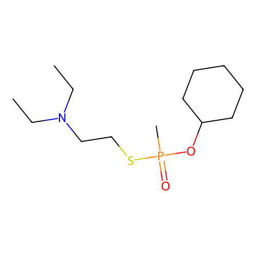 Phosphonothioic acid, methyl-, O-cyclohexyl S-(2-(diethylamino)ethyl ester structure