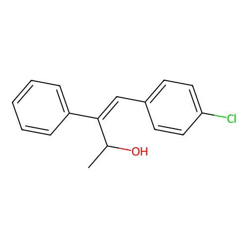 (Z)-4-(4-chlorophenyl)-3-phenylbut-3-en-2-ol structure