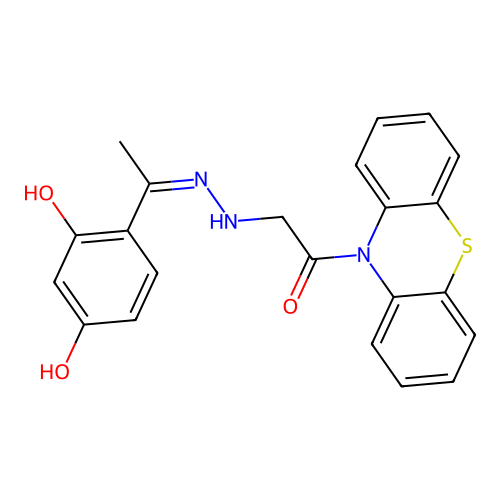 2-[2-[1-(2,4-Dihydroxyphenyl)ethylidene]hydrazinyl]-1-phenothiazin-10-ylethanone structure