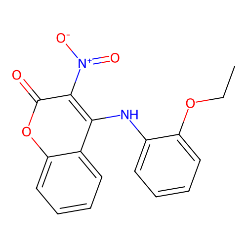 4-((2-ethoxyphenyl)amino)-3-nitro-2H-chromen-2-one structure