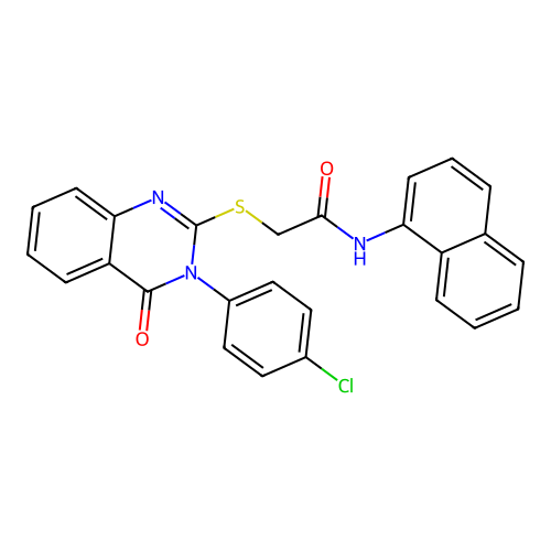 2-{[3-(4-chlorophenyl)-4-oxo-3,4-dihydroquinazolin-2-yl]sulfanyl}-N-(naphthalen-1-yl)acetamide structure