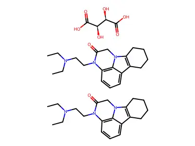 1H-Pyrazino(3,2,1-jk)carbazol-2(3H)-one, 7,8,9,10-tetrahydro-3-(2-(diethylamino)ethyl)-, (R-(R*,R*))-2,3-dihydroxybutanedioate(2:1), hydrate structure