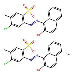 Calcium bis(6-chloro-4-((2-hydroxy-1-naphthyl)azo)toluene-3-sulphonate) structure