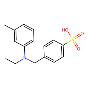 Benzenesulfonic acid, 4-[[ethyl(3-methylphenyl)amino]methyl]- structure