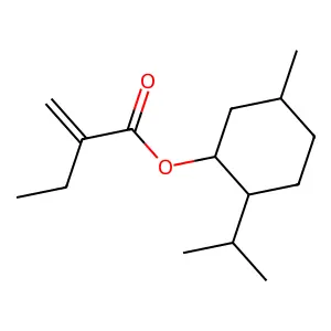 Butanoic acid, 2-methylene-, 5-methyl-2-(1-methylethyl)cyclohexyl ester structure