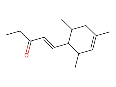 1-(2,4,6-Trimethylcyclohex-3-en-1-yl)pent-1-en-3-one structure