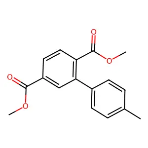 [1,1'-Biphenyl]-2,5-dicarboxylic acid, 4'-methyl-, 2,5-dimethyl ester structure