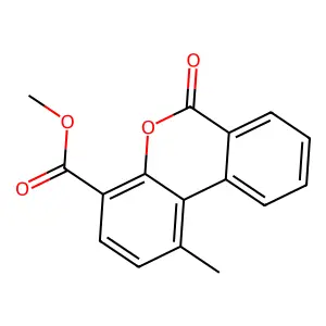 methyl 1-methyl-6-oxo-6H-dibenzo(b,d)pyran-4-carboxylate structure