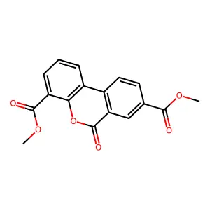 6H-Dibenzo(b,d)pyran-4,8-dicarboxylic acid, 6-oxo-, 4,8-dimethyl ester structure