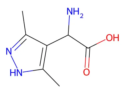 Amino(3,5-dimethyl-1H-pyrazol-4-yl)acetic acid structure