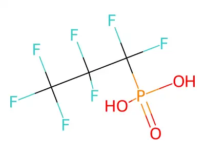 P-(1,1,2,2,3,3,3-Heptafluoropropyl)phosphonic acid structure