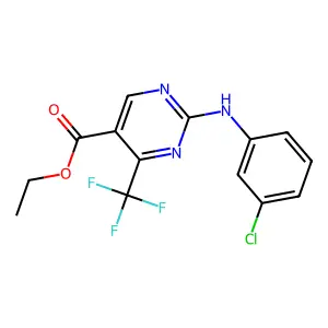 Ethyl 2-(3-chloroanilino)-4-(trifluoromethyl)pyrimidine-5-carboxylate structure