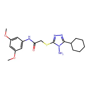 2-[(4-amino-5-cyclohexyl-1,2,4-triazol-3-yl)sulfanyl]-N-(3,5-dimethoxyphenyl)acetamide structure