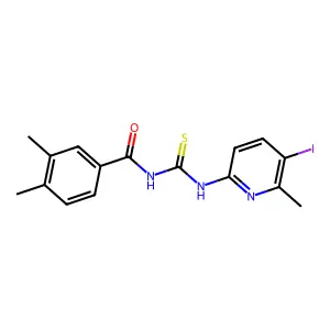 N-[(5-iodo-6-methylpyridin-2-yl)carbamothioyl]-3,4-dimethylbenzamide structure
