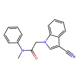 2-(3-cyanoindol-1-yl)-N-methyl-N-phenylacetamide structure