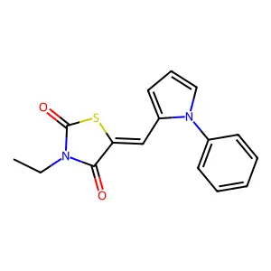 (5E)-3-ethyl-5-[(1-phenylpyrrol-2-yl)methylidene]-1,3-thiazolidine-2,4-dione structure