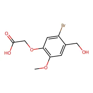 [5-Bromo-4-(hydroxymethyl)-2-methoxyphenoxy]acetic acid structure