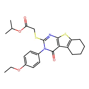 ISOPROPYL {[3-(4-ETHOXYPHENYL)-4-OXO-3,4,5,6,7,8-HEXAHYDRO[1]BENZOTHIENO[2,3-D]PYRIMIDIN-2-YL]SULFANYL}ACETATE structure