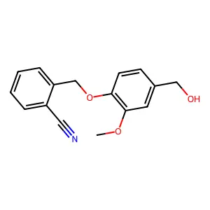 2-{[4-(Hydroxymethyl)-2-methoxyphenoxy]methyl}benzonitrile structure