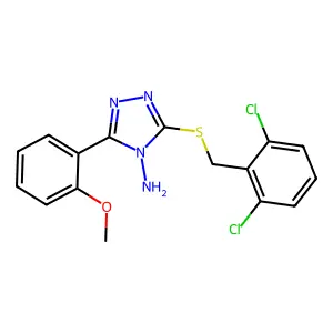 3-[(2,6-dichlorobenzyl)sulfanyl]-5-(2-methoxyphenyl)-4H-1,2,4-triazol-4-amine structure