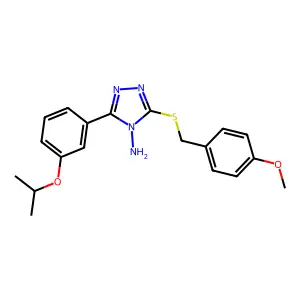 3-[(4-methoxyphenyl)methylthio]-5-[3-(methylethoxy)phenyl]-1,2,4-triazole-4-yl amine structure