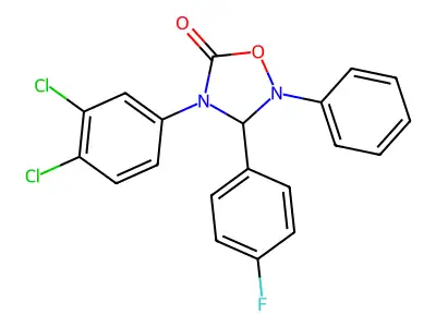 4-(3,4-Dichlorophenyl)-3-(4-fluorophenyl)-2-phenyl-1,2,4-oxadiazolidin-5-one structure