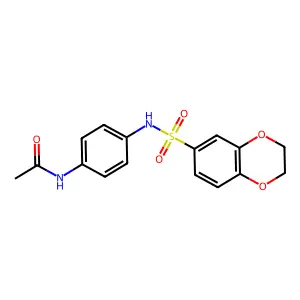 N-[4-(2,3-dihydro-1,4-benzodioxin-6-ylsulfonylamino)phenyl]acetamide structure