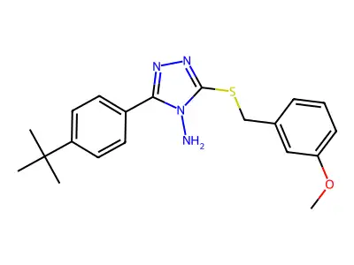 3-(4-Tert-butylphenyl)-5-((3-methoxybenzyl)thio)-4H-1,2,4-triazol-4-ylamine structure
