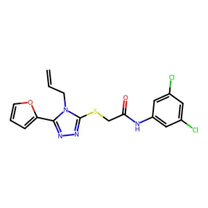 N-(3,5-dichlorophenyl)-2-{[5-(furan-2-yl)-4-(prop-2-en-1-yl)-4H-1,2,4-triazol-3-yl]sulfanyl}acetamide structure