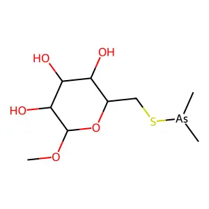 2-(Dimethylarsanylsulfanylmethyl)-6-methoxyoxane-3,4,5-triol structure