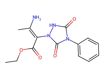 Ethyl 3-amino-2-(3,5-dioxo-4-phenyl-1,2,4-triazolidin-1-yl)but-2-enoate structure