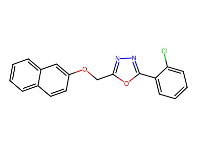 2-(2-Chlorophenyl)-5-[(naphthalen-2-yloxy)methyl]-1,3,4-oxadiazole structure