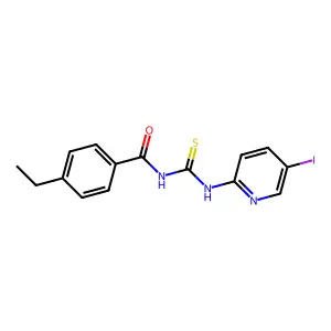 4-ethyl-N-[(5-iodopyridin-2-yl)carbamothioyl]benzamide structure